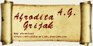 Afrodita Grijak vizit kartica